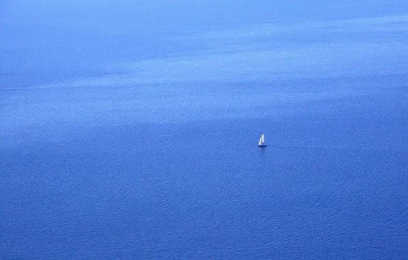 Picture sea, landscape, boat, minimalism