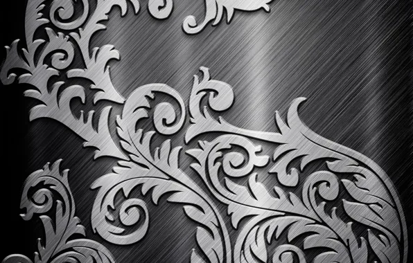 Picture metal, grey, pattern