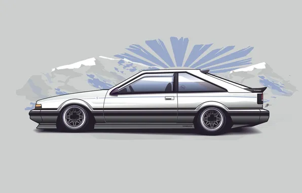 Picture mountains, Japan, vector, Silvia, Nissan, Nissan, stance, JDM
