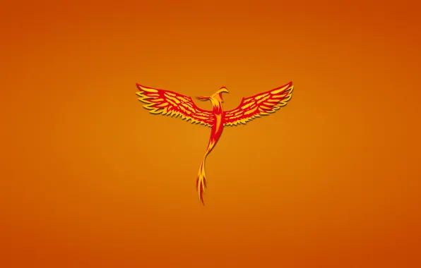 Picture bird, minimalism, red, Phoenix, phoenix, fenix, reddish background