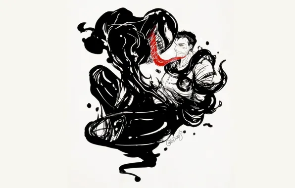 Love, background, the situation, minimalism, art, two, Venom, Venom