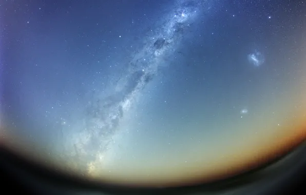 Picture stars, The milky way, galaxy, panorama, The Magellanic Clouds