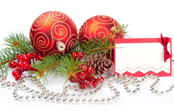Branches, berries, balls, tree, bumps, Christmas decorations