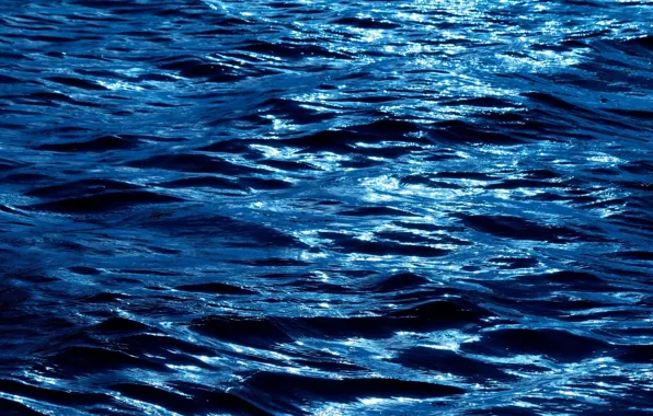 Picture wave, water, blue, ruffle