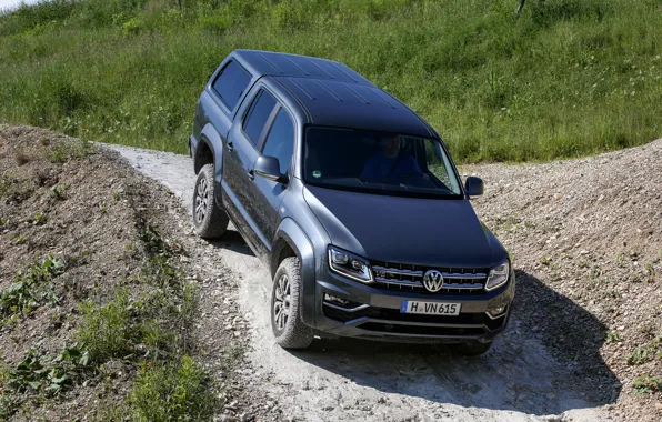 Picture grass, earth, Volkswagen, pickup, Amarok, Highline, Double Cab, 2016