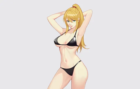 Girl, sexy, cleavage, green eyes, long hair, boobs, anime, beautiful
