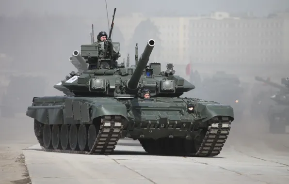 Picture road, tank, T-90, The armed forces of Russia, tankers, Betonka