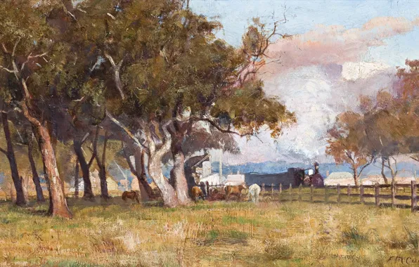 Landscape, picture, Frederick Mak-Cabin, Morning Train, Frederick McCubin