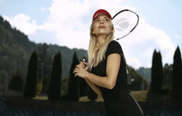 Girl, face, cap, tennis, Ingrid