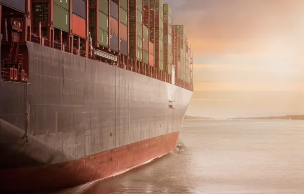 The ocean, Sea, Board, The ship, A container ship, Container