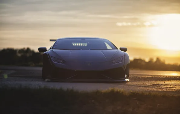 Light, Lamborghini, front view, Huracan