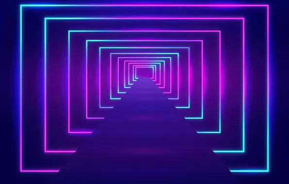 Light, abstraction, neon, light, neon, abstraction, optical illusion, computer art