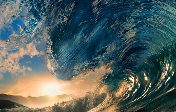Picture sea, the sun, landscape, the ocean, wave, surfing, sea, landscape