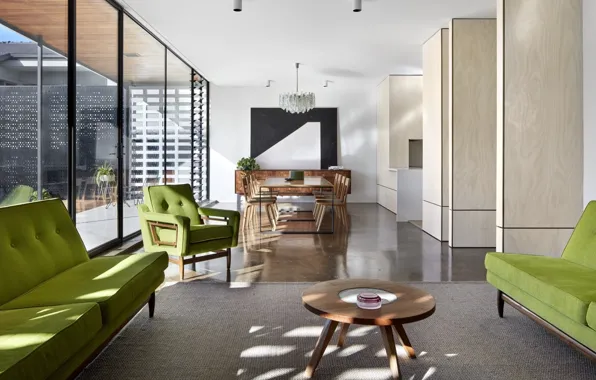 Interior, Australia, kitchen, Melbourne, living room, dining room, by Branch Studio Architects, Writer’s House