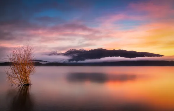 Clouds, reflection, the evening, New Zealand, New Zealand, clouds, evening, reflection