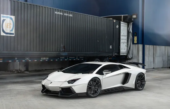 Picture Lamborghini, Italy, White, Aventador, VAG, Sight