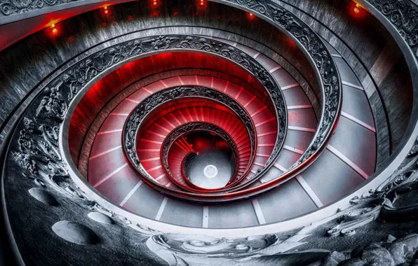 Picture light, stage, Museum, The Vatican, Staircases Of Bramante