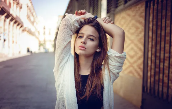 Look, pose, model, portrait, home, hands, makeup, Mike