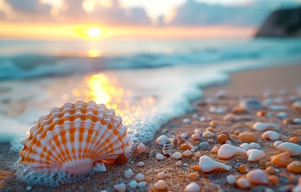 Sand, sea, wave, beach, summer, the sky, shore, waves