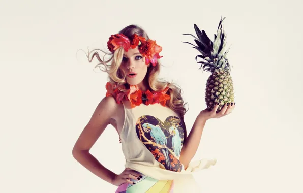 Picture girl, sexy, background, model, hair, pineapple, sexy, beauty