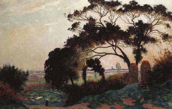 Picture landscape, picture, Ferdinand du Puigaudeau, Ferdinand du Plegado, Bumpy Road near Guerande