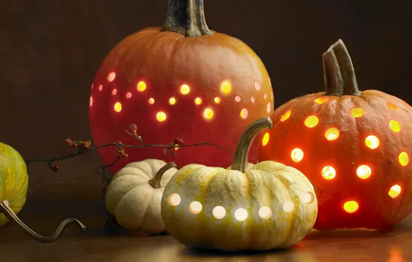 Light, holiday, pumpkin, Halloween, Halloween