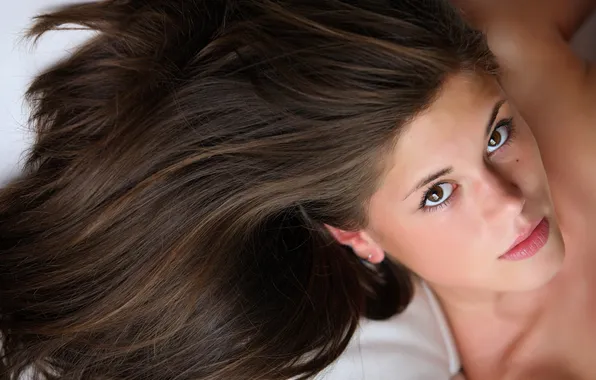 Picture look, girl, hair, brown hair, Little Caprice