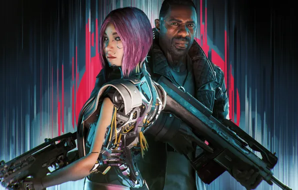 Weapons, cyborg, Jay, cyberpunk 2077, Reid