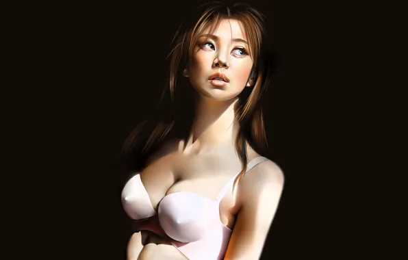 Girl, Minimalism, Style, Asian, Girl, Erotic, Art, Art