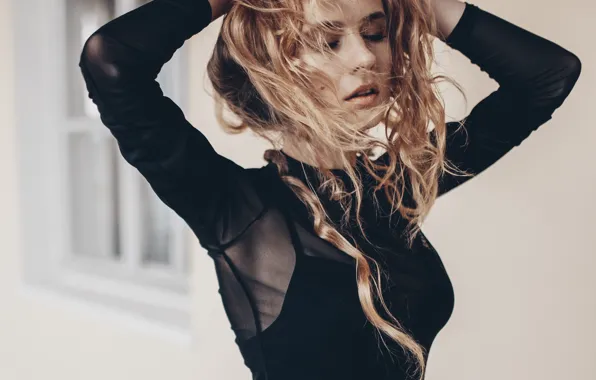 Girl, pose, hair, portrait, hands, Natalia Makaruk, by Olga Liferova