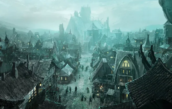 The city, buildings, residents, Concept Art for Phantasia-Land