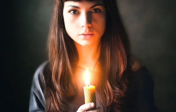 Look, girl, candle, Irina