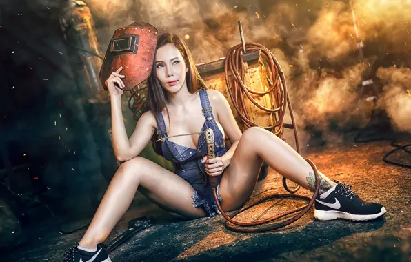 Picture girl, pose, background