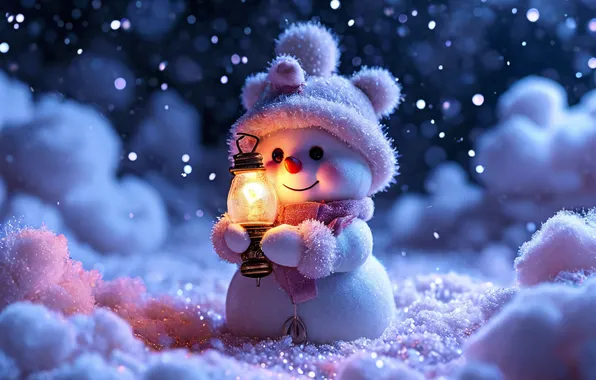 New year, Snowman