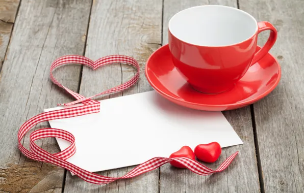 Love, gift, heart, tape, Cup, hearts, love, wood