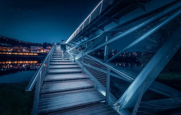 Night, France, Lyon, Rhone-Alpes