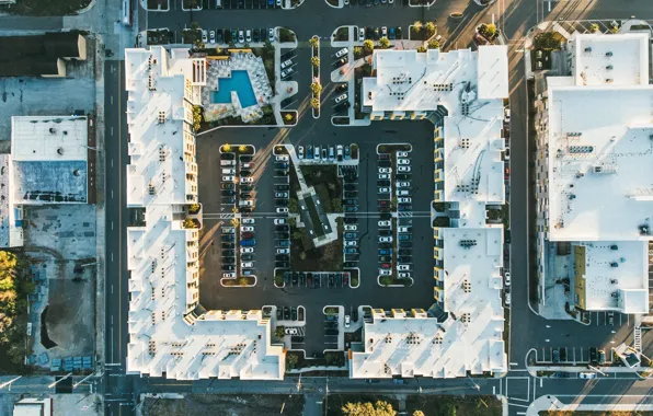 Machine, the city, street, home, yard, Parking, the view from the top, street