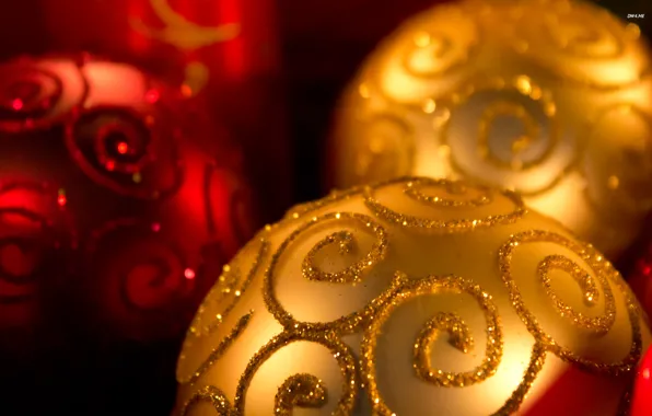 Macro, decoration, balls, toy, new year, Christmas