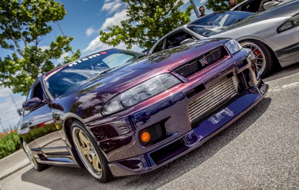 Picture skyline, gtr, r33, skyline gtr, midnight purple