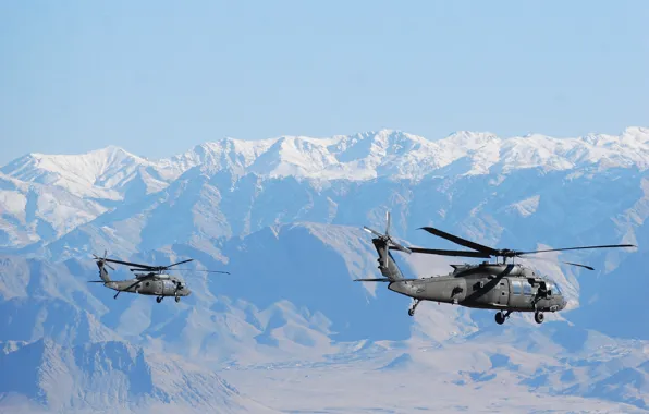 Picture flight, mountains, Black Hawk, helicopters, "Black hawk down", UH-60M