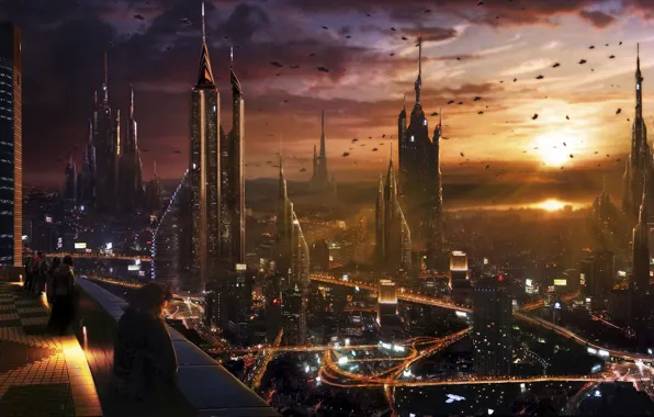 The city, future, art, megapolis