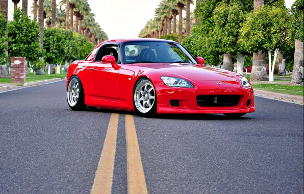 Picture red, honda, road, s2000