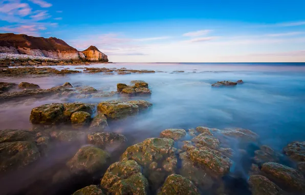 Sea, the sky, clouds, stones, rocks