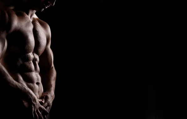 Guy, twilight, torso, sweat