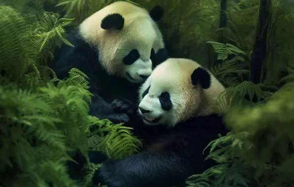Forest, look, face, nature, pose, bear, bears, Panda