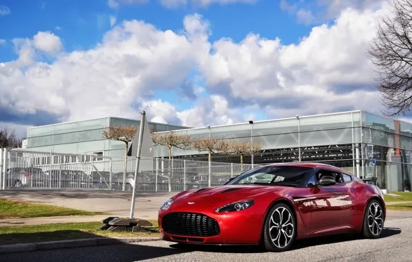 Picture red, aston martin, v12, zagato