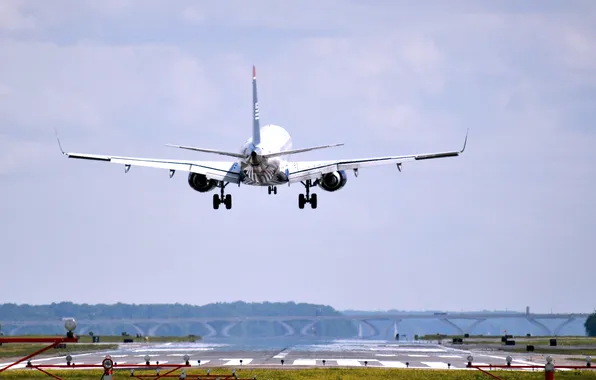 The sky, The plane, Wings, Boeing, Aviation, The rise, Flies, Runway