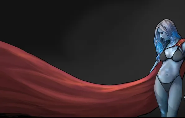 Girl, figure, costume, cloak, supergirl