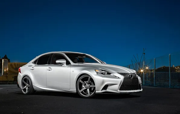 Picture night, Lexus, wheels, black, metallic, Lexus, vossen, IS250