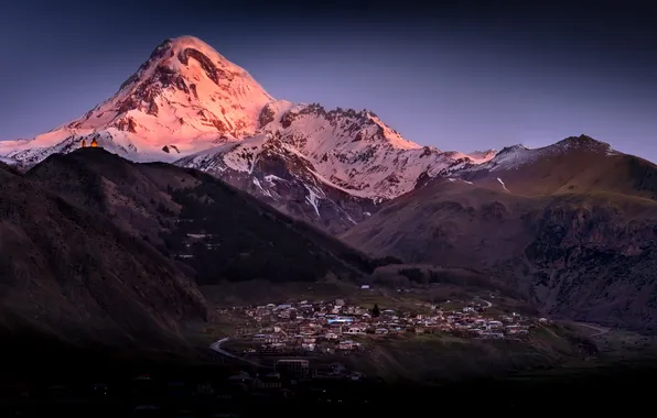 Picture Georgia, Kazbegi, Nadezhda Demkina, Kazbek Mountain, Stepantsminda